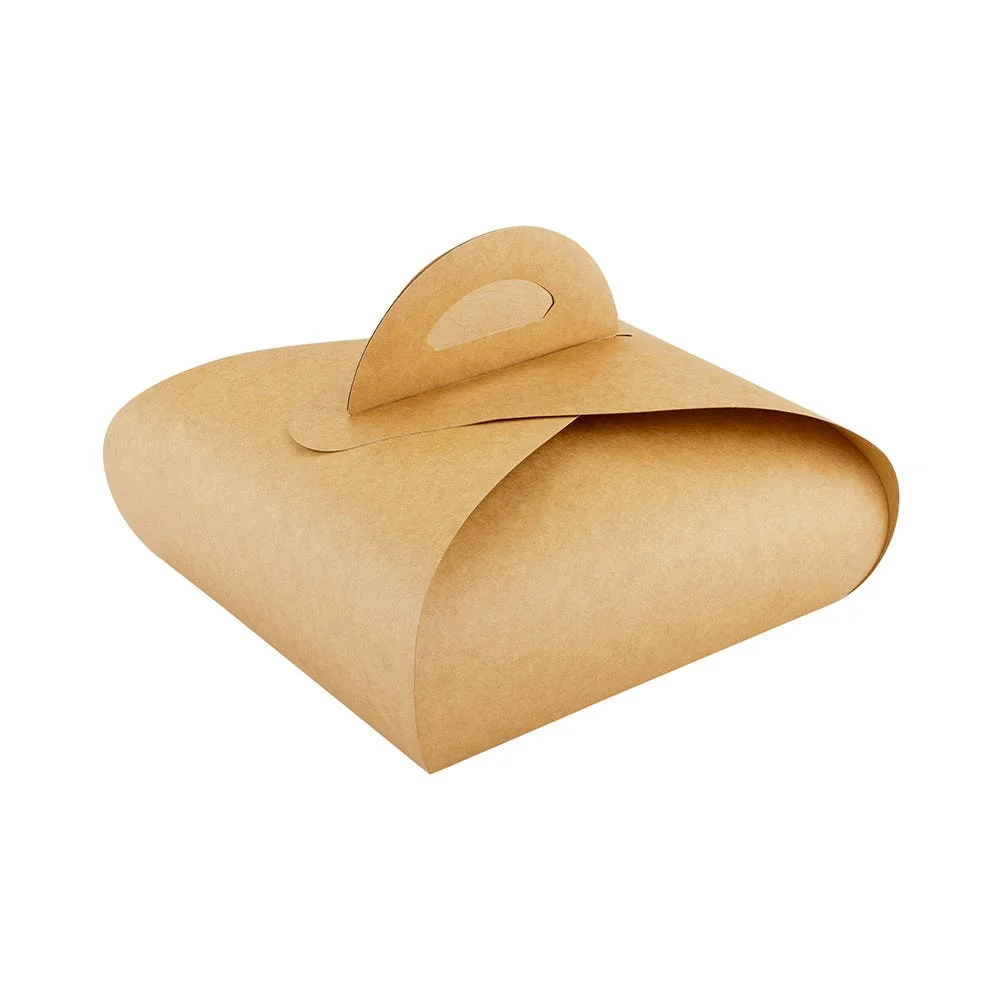 Baking packaging cupcake paper window box in bulk packaging wedding dessert cake gift box with paper handle