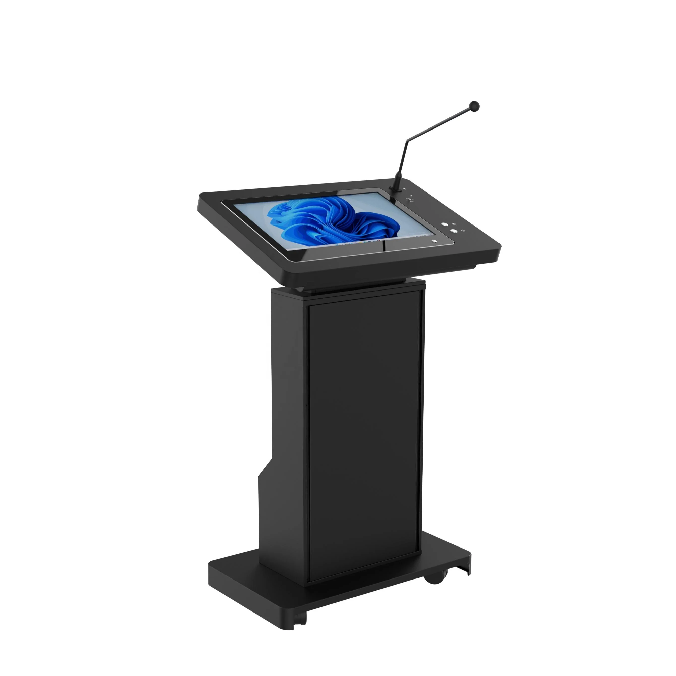 Digital podium electric height-adjustable conference lectern electromagnetic pen writable screen touch AIO PC station