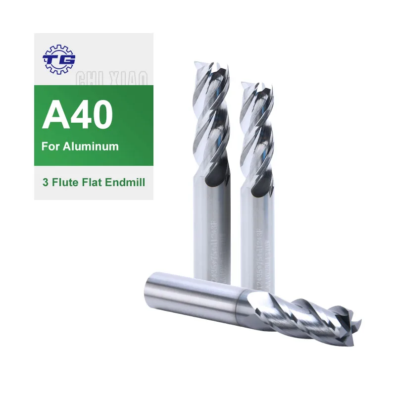 Tg Solid Carbide Endmills China Cutting Tools Square Aluminum Alloy 3 Flute Flat End Mill