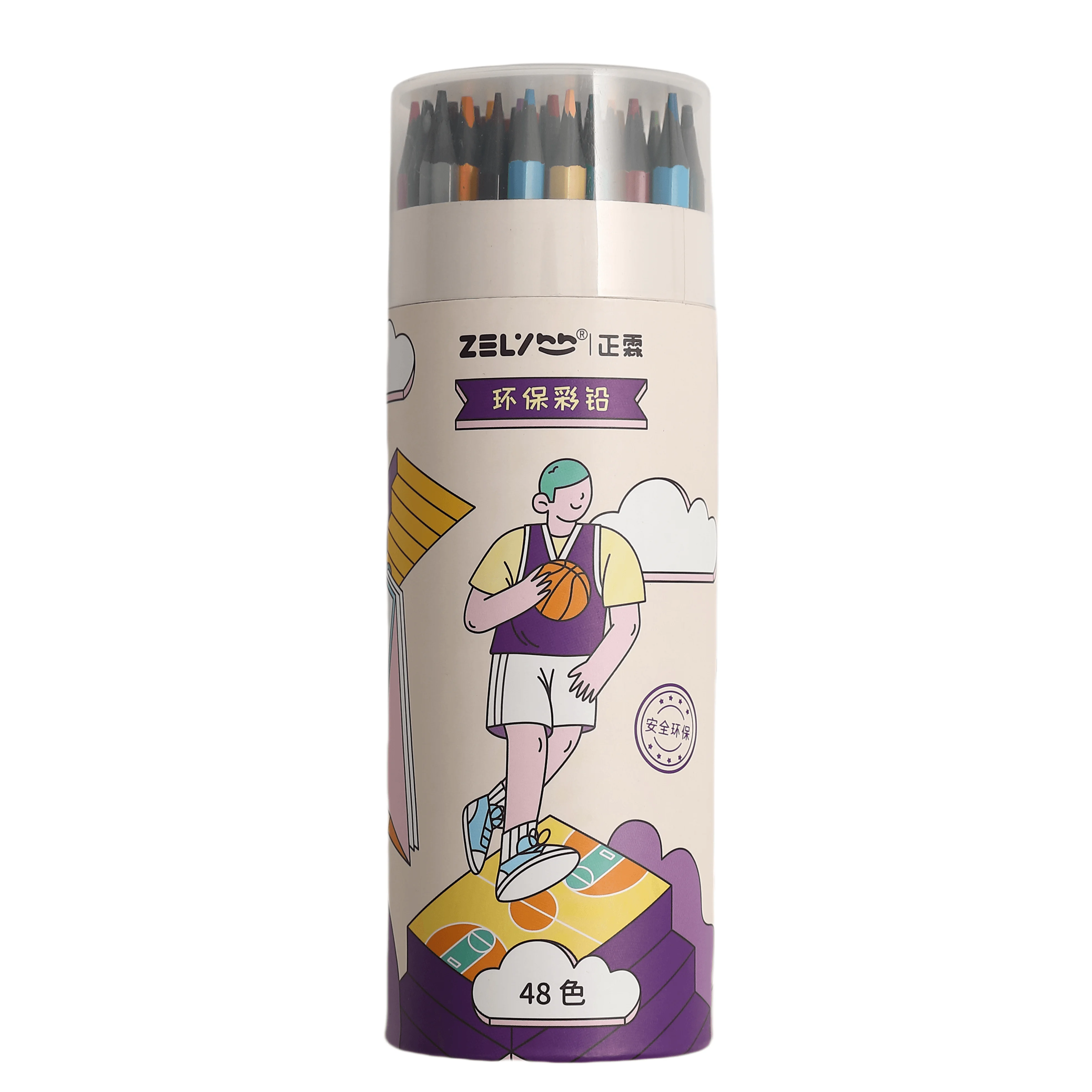 48 Color Pencil Paper Tube Color Pencils Recycled Black Material Hot Sale color pencil for drawing