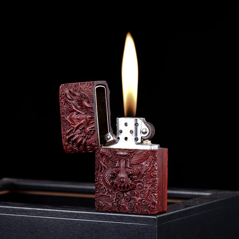 Chief Sandalwood Series Kerosene Lighter Open Flame Gift Box Packaging High-end Gift Lighter