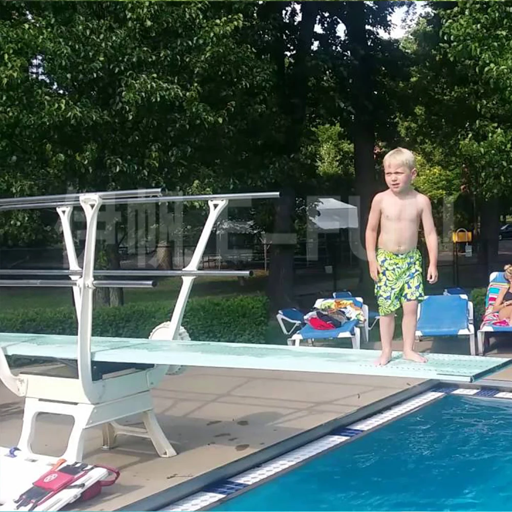 Diving Boards Swimming Pool Fiberglass 1 Set EFDB-V001 1.0 to 2.0 M 90 KG E-FUN SGS Certificate White 30mm