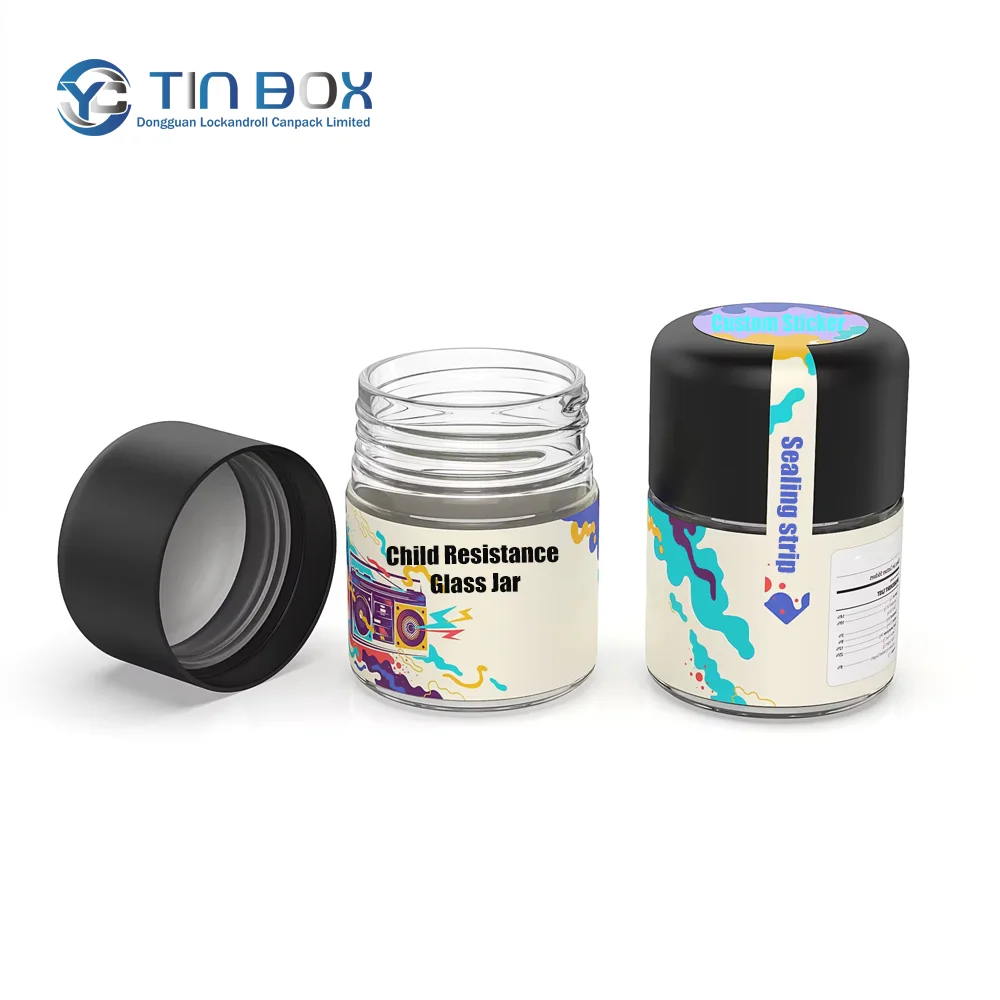 Wholesale Tamper Proof Container Cr Custom Label 5Ml 3Ml 7Ml 9Ml Child Safe Medical Screw Top Glass Jar With Child Proof Lid