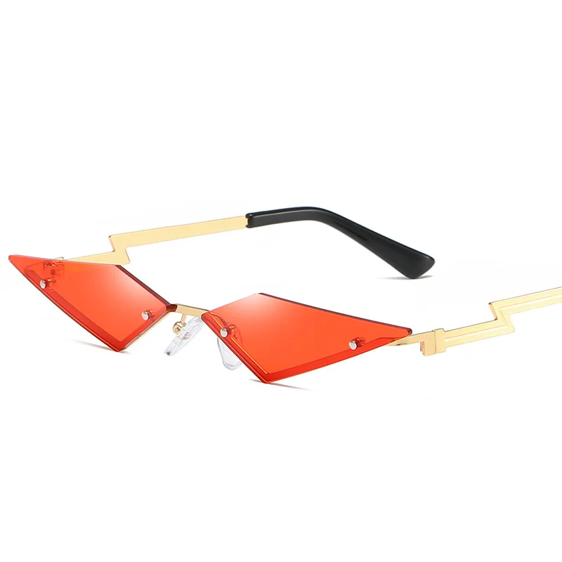 High quality luxury cool stylish colorful tinted wide rimless frame eyewear cat eye women sun glasses shades sunglasses