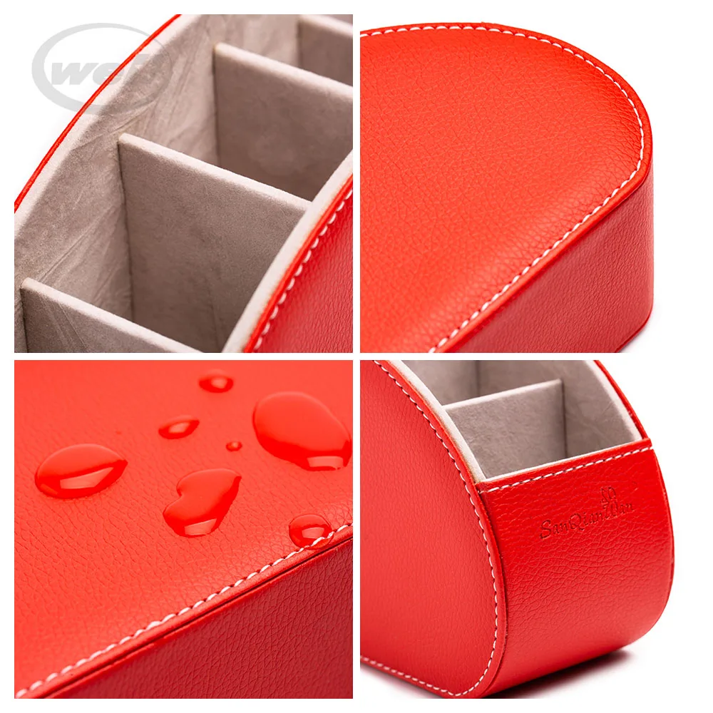 High-grade luxury PU leather remote control caddy/holders for home and office