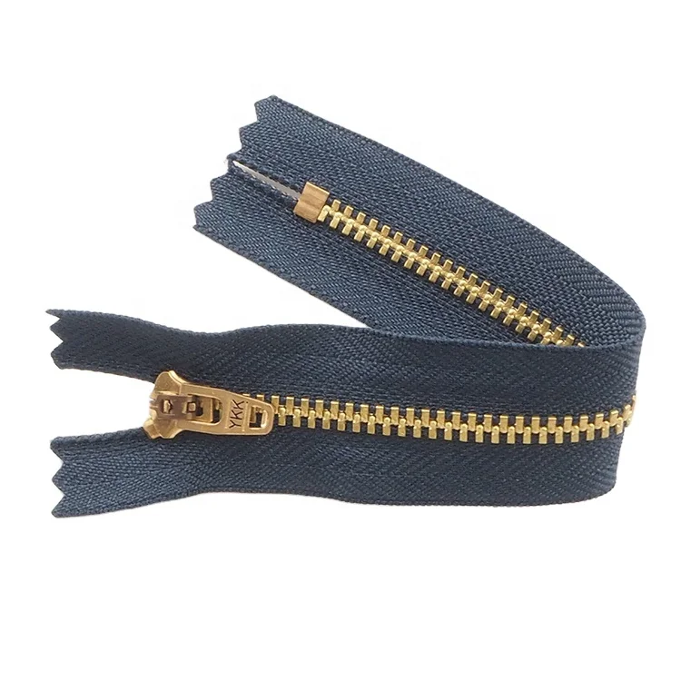 Factory Price Zipper Head Waterproof Luxury Shiny Gold Teeth Zipper Heavy Duty Metal Zipper For Boot