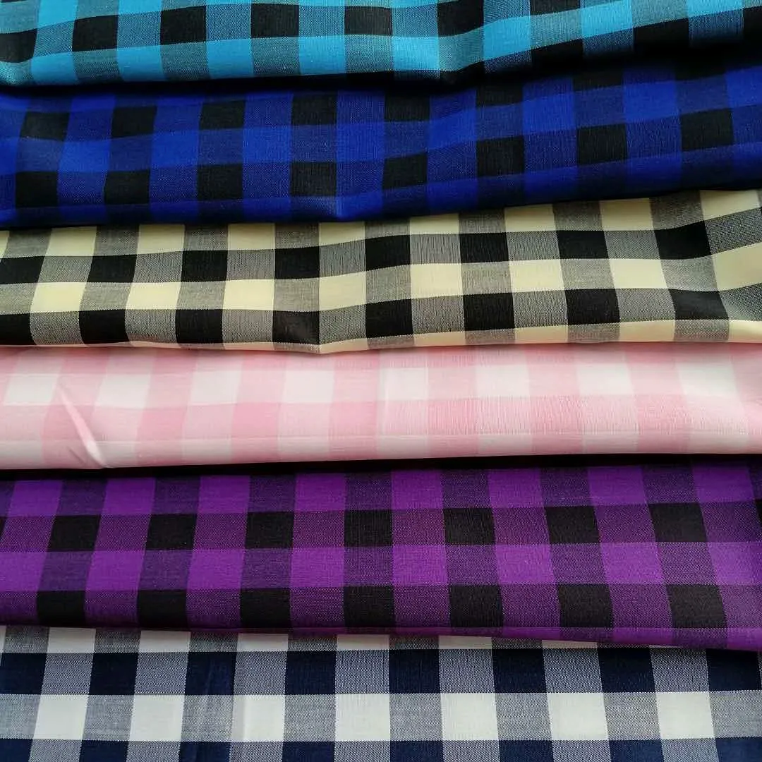TC Checked Poplin Spandex 60% cotton 37%polyester 3%spandx Customized China Manufactory Chinese factory Hot sale