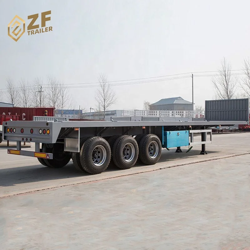 3 axle 45ft container flatbed semi trailer for sale