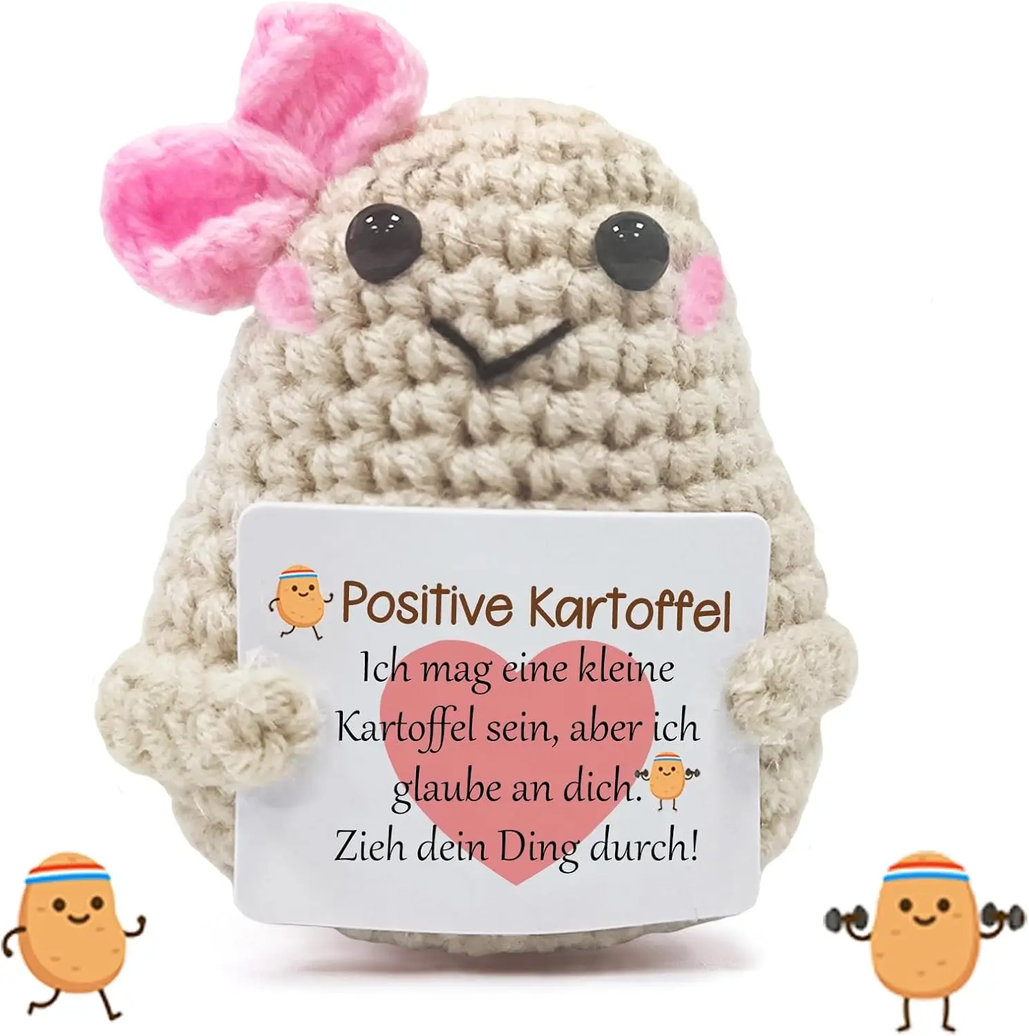 Knitted Positive Pocket Hug Potato Doll Decorate 7cm Home Decoration Wood Leather Metal Crystal Materials Creative Interesting!