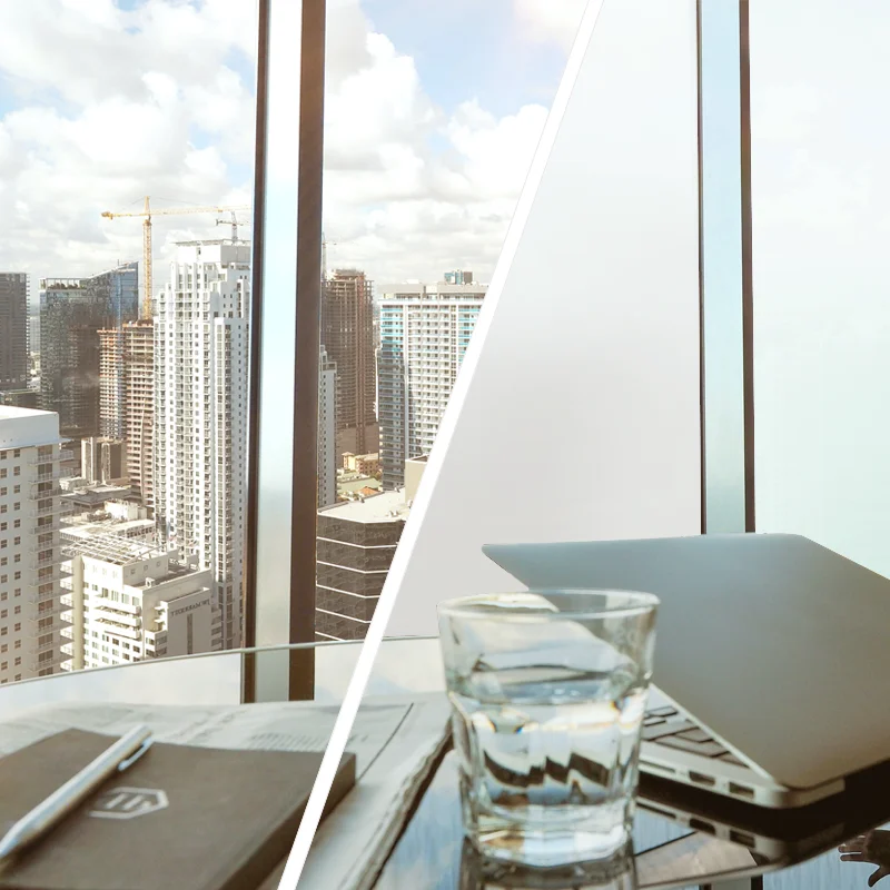 
HEWEI Magic Film Smart Glass Dynamic Sun Shading thermal insulated tempered building glass 