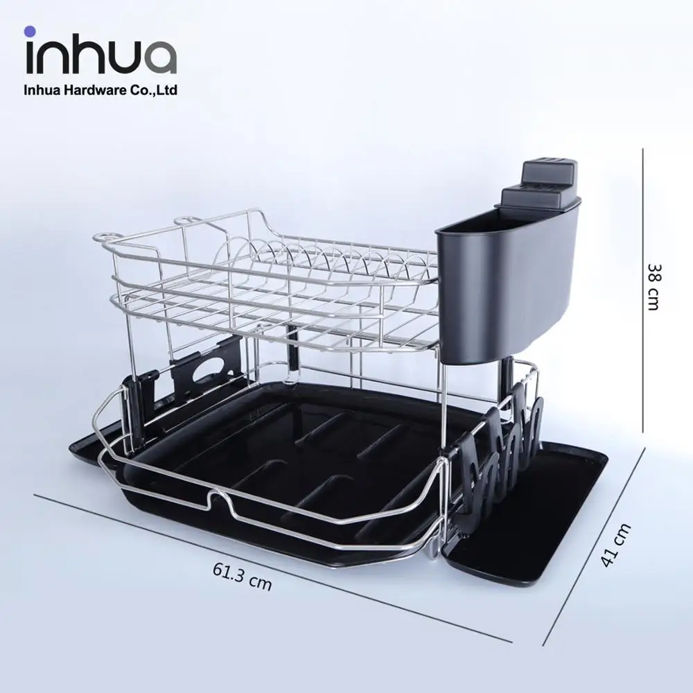 
Iron Dish rack double layers dish drying rack kitchen metal drainer rack 