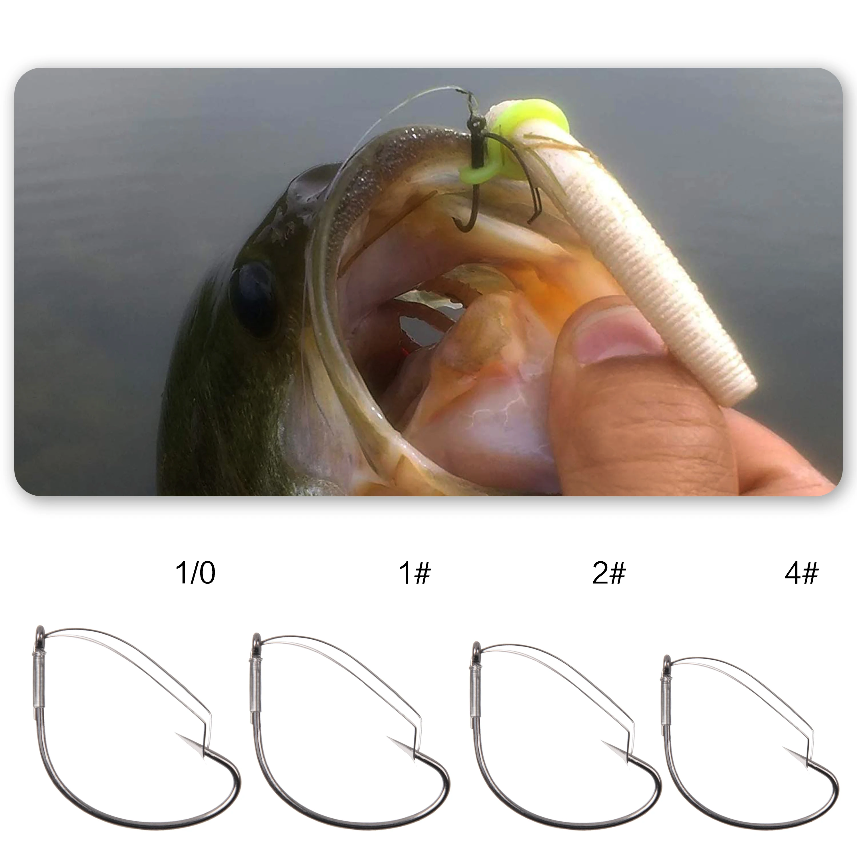 37753 Wacky Weedless Wide Gap Fishing Hooks For Worms Bass Fishing Baits