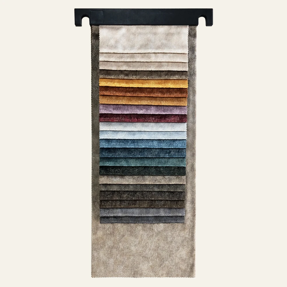 China Hihg Quality Bronzing Luxurious Room Curtain Blackout Fabric Bronzed embossed literary high texture fabric warp knitted