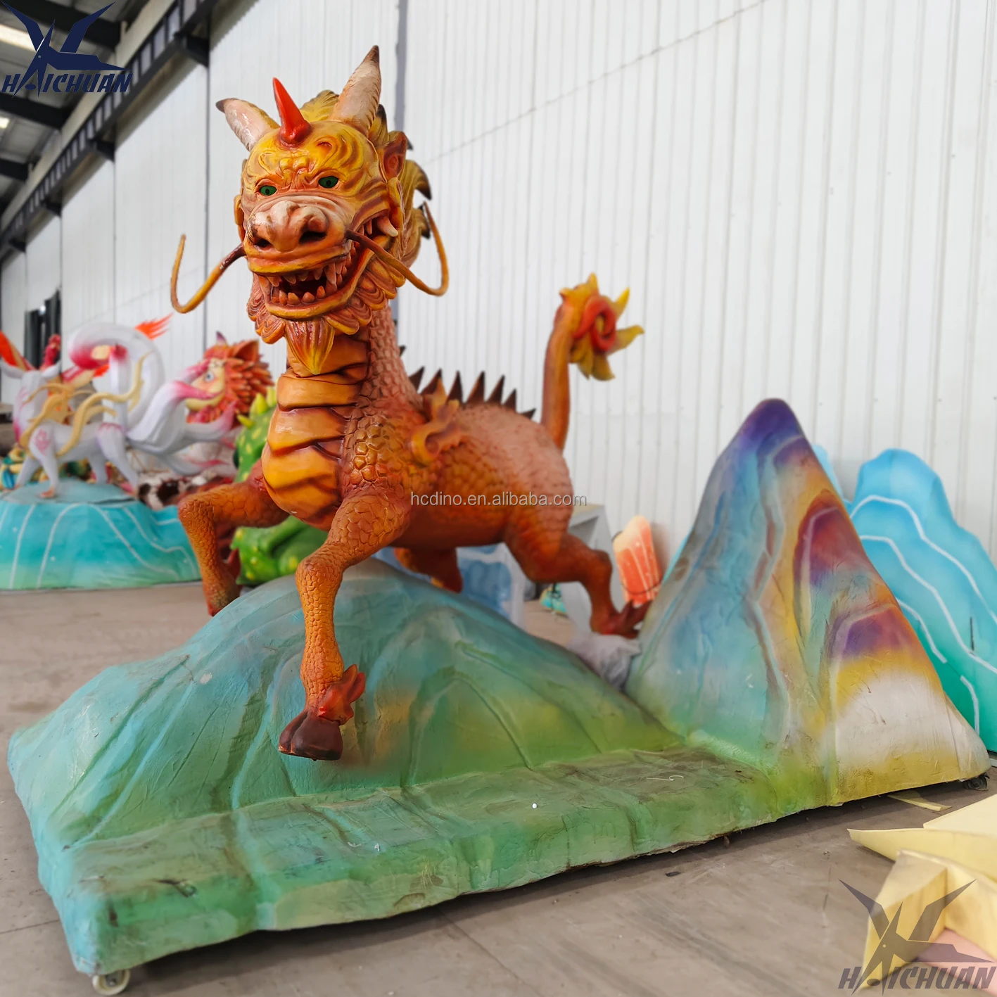 Animatronic Models Outdoor Dragones Animatronicos Chinese Dragon 3D Model for sale