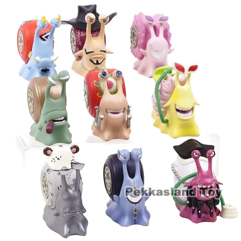 Anime One Pieces Den Den Mushi Action Figures Set Snail PVC Toys Transponder Snail Phone Bug PVC Figures Model for Kids Gift