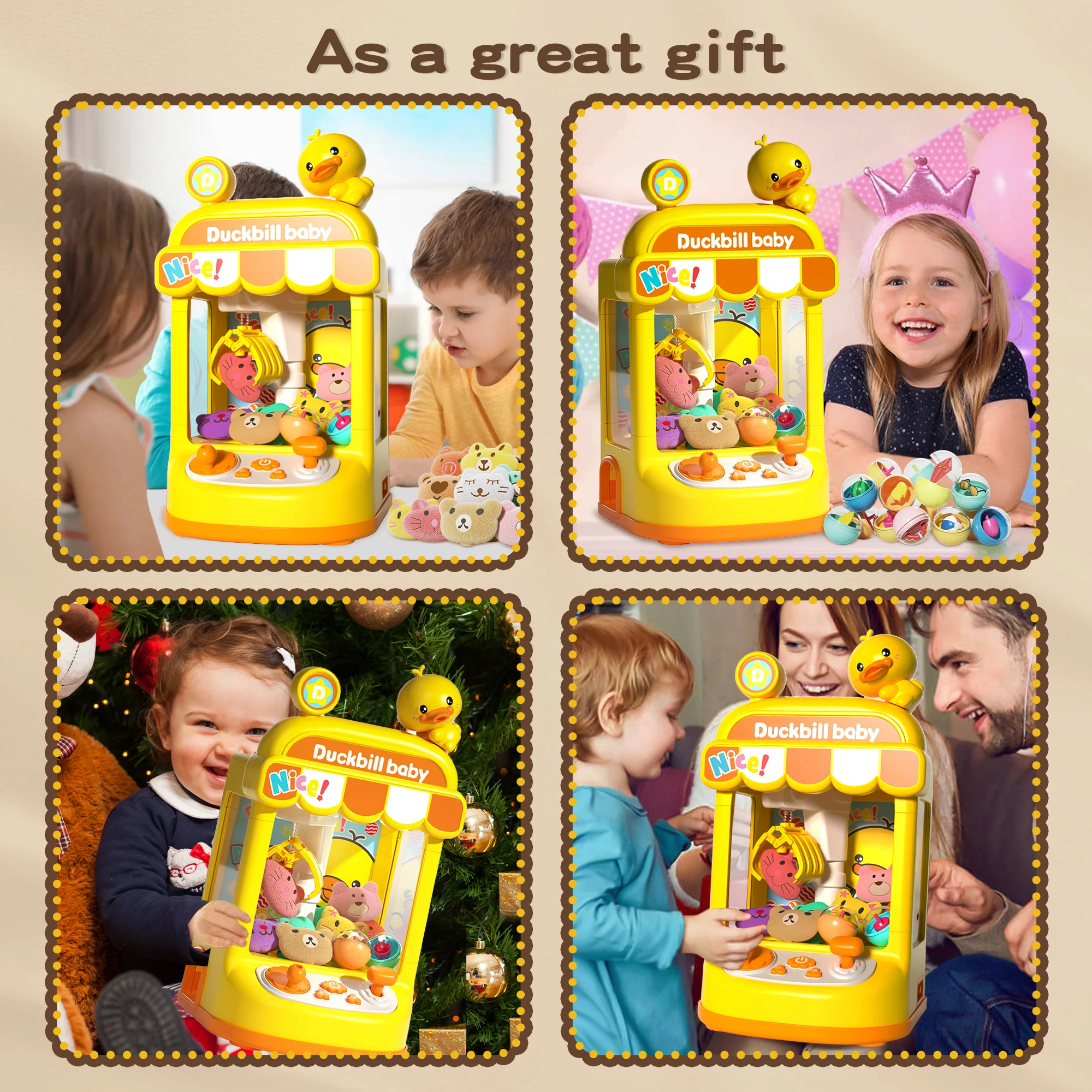 XST Mini Claw Machines for Adults Kids B/O Candy Story Vending Prize Machine Crane Game Machine Toys