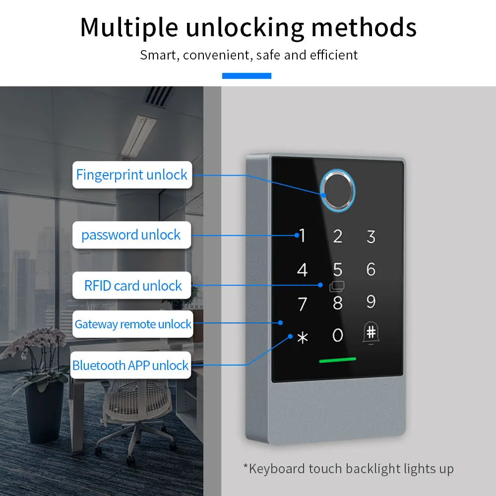 K3F IP67 Водонепроницаемый отпечатков пальцев RFID двери доступа; Удаленное управление с помощью приложения клавиатуры пароль карты синий зуб 13,56 МГц читатель доступа