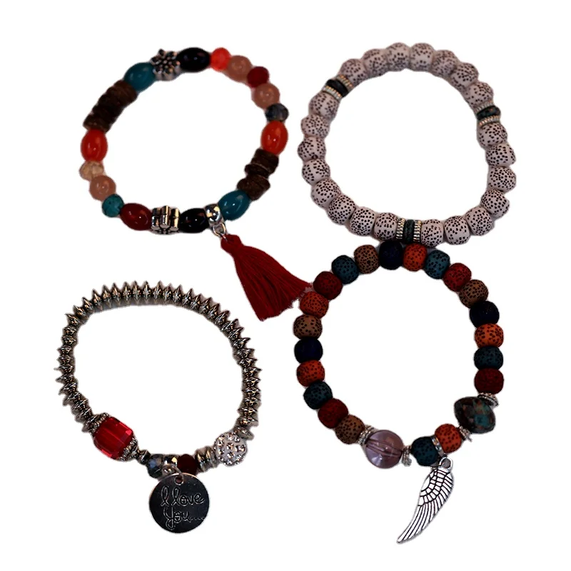 Hot-selling Multi-layer Bracelet with Wing Element Bodhi Beads in Bohemian Style