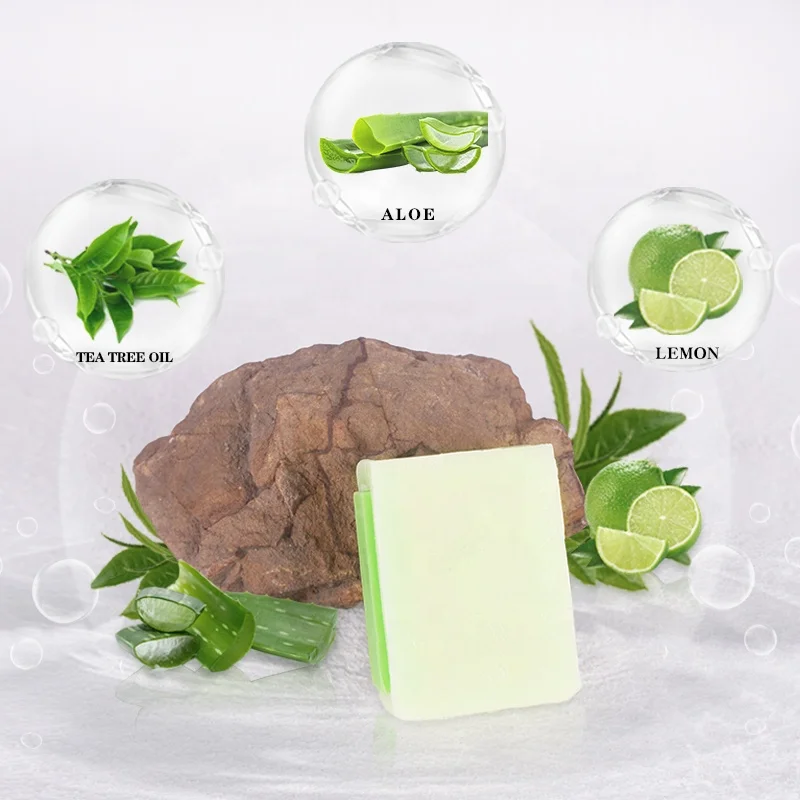 OEM Handmade 2 In 1 Stitching Tea Tree Oil Soap Bar Bath Organic Moisturizing Cleansing Acne Whitening Toilet Soap