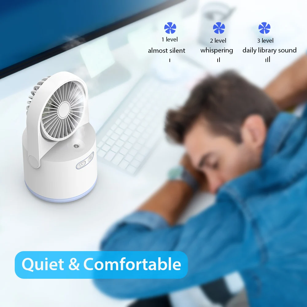 Ice Cube Tray Cooling Fan Portable Desktop Mini Conditioning Blower indoor electric fan