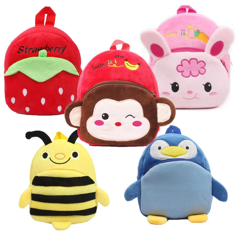 Wholesale Fashion Animal Backpacks Kids School Children Bags Plush Backpack