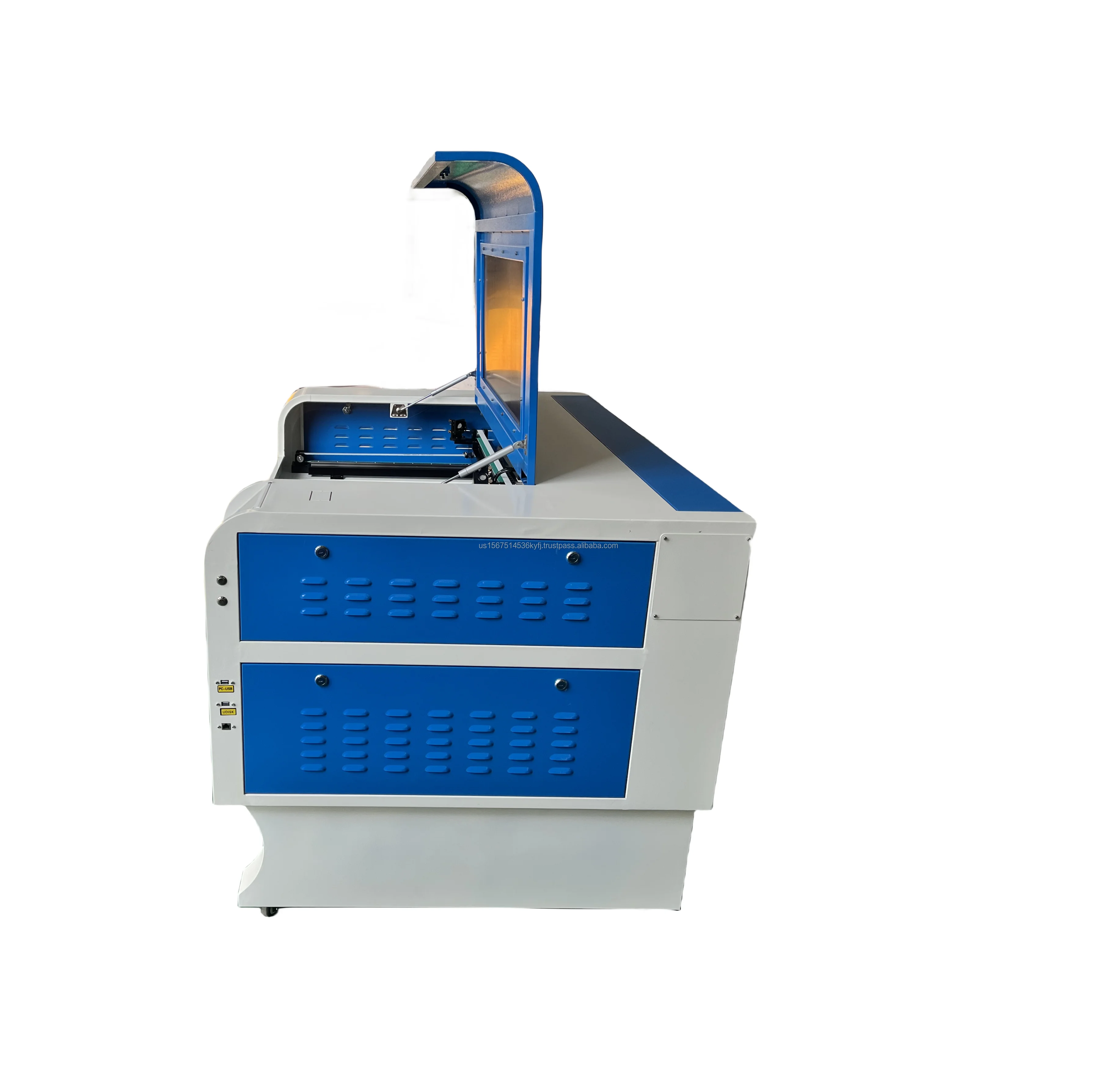 Lower Cost 9060 indrustia Laser equipment Ruida RD6442 Control Aluminum Blade Bed 80W 100W 120W 130W 150W Power Reci Tube