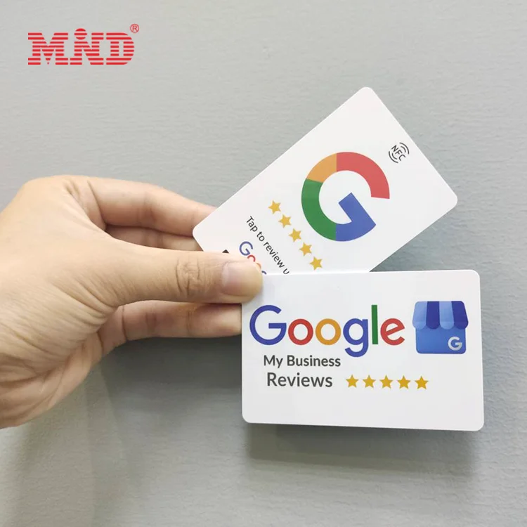 Пользовательский обзор Google NFC Card Social Media Card Reviewing на Google Business Cards RFID