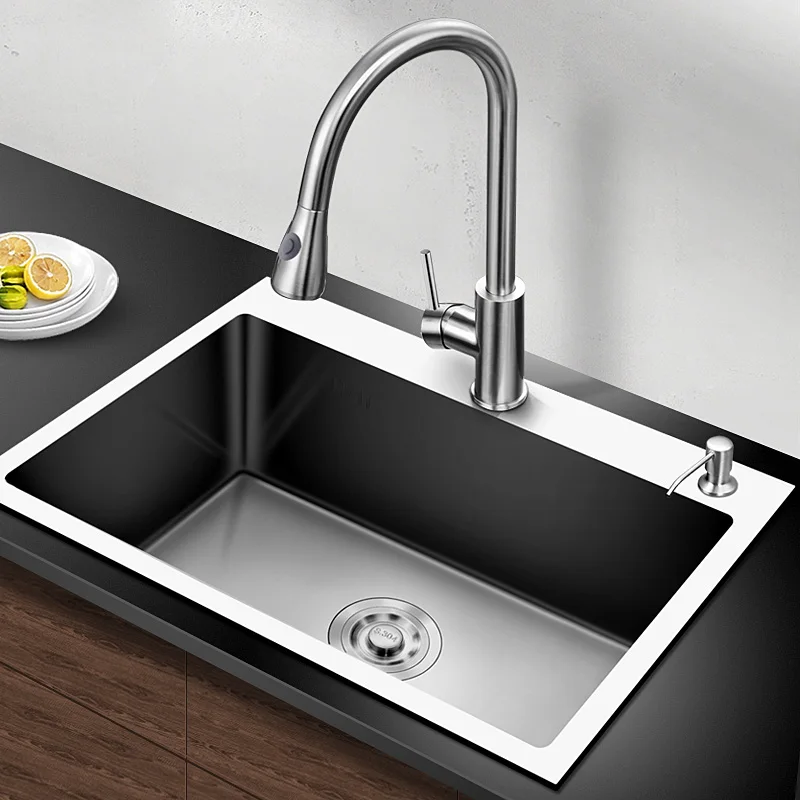  Оптовая продажа Высококачественная кухонная раковина из нержавеющей стали 304 с одной