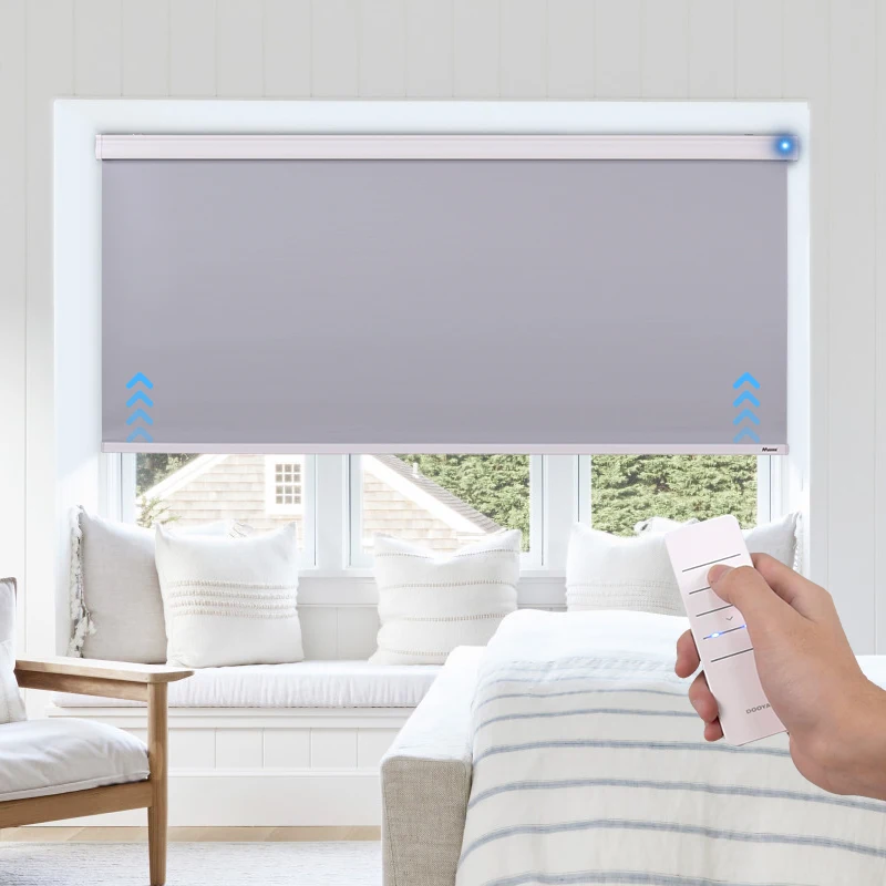 Luxury automatic electric cordless remote control roller shades 3d Printed  motorized roller blinds smart window shades