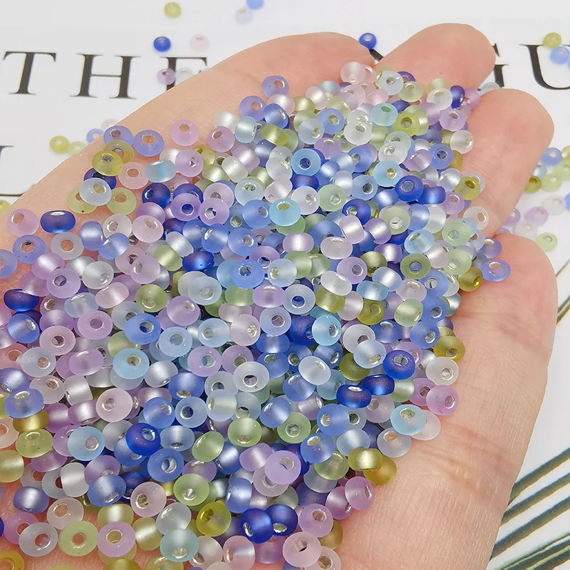 Factory sell High quality Transparent frosted silver in round hole seed beads for diy jewelry making