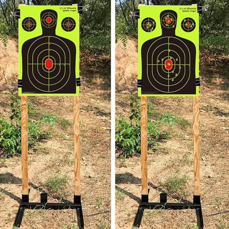 Ready To Ship 12X18 Inch Shooting Targets Easily See Your Shots Burst Bright Fluorescent Yellow Upon Impact Splatter Targets
