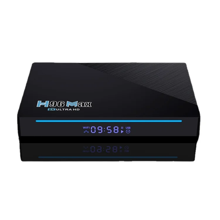 Wholesale  2.4G 5G dual wifi android tv box  1giga  Ethernet reliable OTT tv box h96 max Rockchip3566 8k tv box
