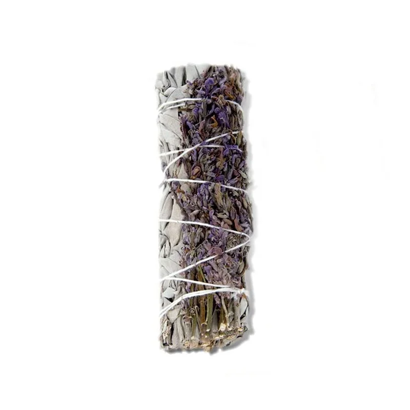 
White Sage with Lavender Flowers Smudge Sticks for Cleansing, Meditation, Yoga, and Smudging 