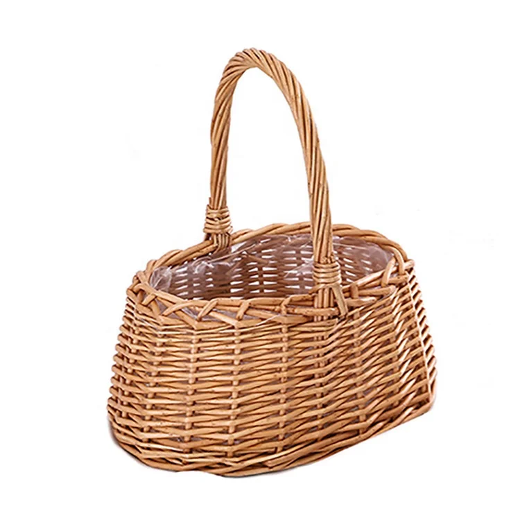 
100% Natural and Hand-woven Small Wicker Basket for Gifts and Flower 