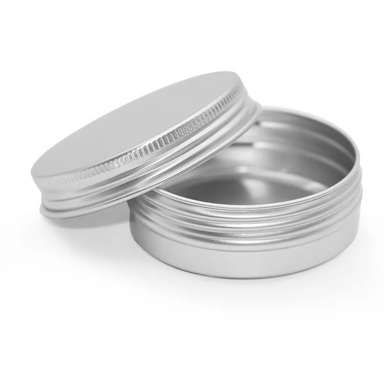 Round Aluminum Jar 5ml 10ml 20ml 30ml 60ml 80ml 100ml 150ml 200ml 50g Cosmetic Tin Containers Aluminum Tin Jar with Screw Top
