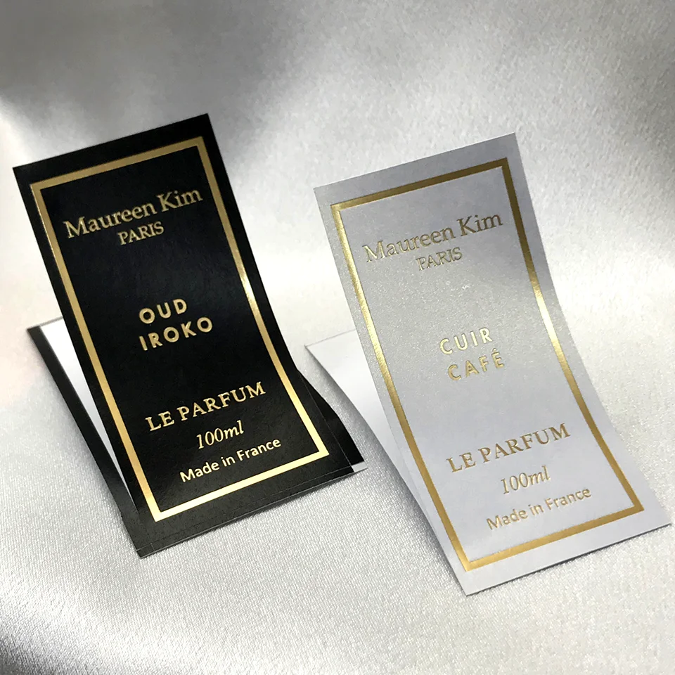 Custom Luxury Printing Glossy Sticker on Perfume Bottle Gold Foil LOGO Cosmetic Lotion Bottle Label for Packaging and Decoration