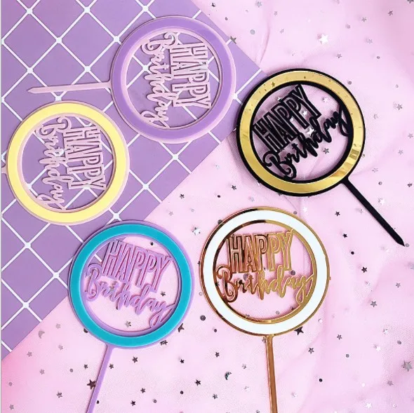 INS popular Happy Birthday letters decorative Cake Topper