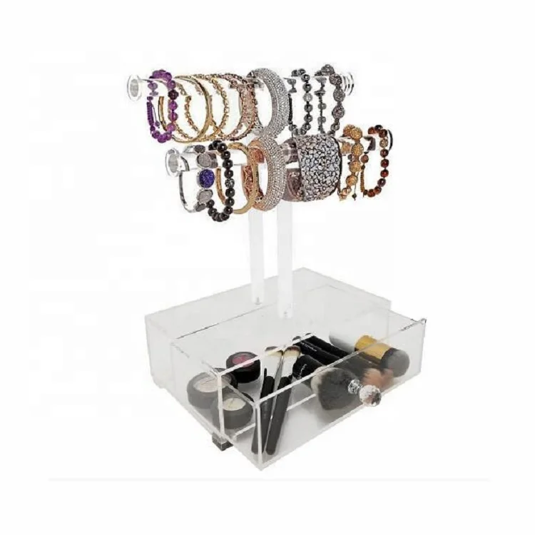 Modern Acrylic Bracelet Holder with 2 T Bars