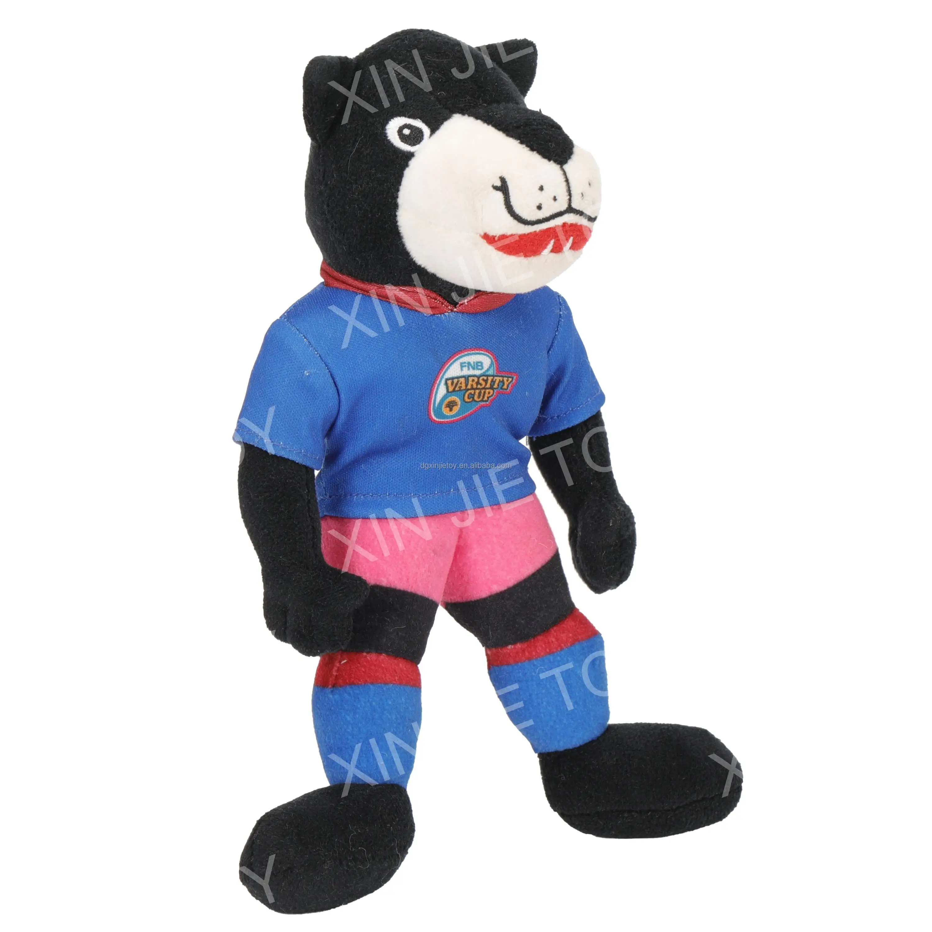 Good quality Black bear stuffed animal toy Rugby player design soft toys Khaki antelope plush toy