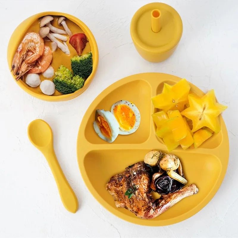 Customized Amazon Hot Sales Silicone Baby Plates for Toddler Kid Eco-friendly Non-toxic Silicone Suction Plate Baby