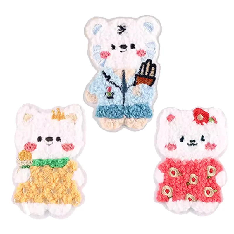 New Cute Colorful Fruit Design Custom Towel Embroidery Patches Custom Flower Chenille Embroidery Iron On Patches for Hat Bag