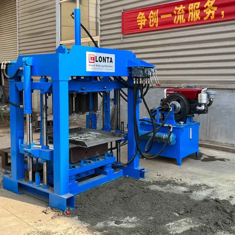LONTA QTJ4-35A Semi Automatic Hydraulic Interlock Hollow Paver Mould Fly Ash Cement Concrete Brick Block Making Machine