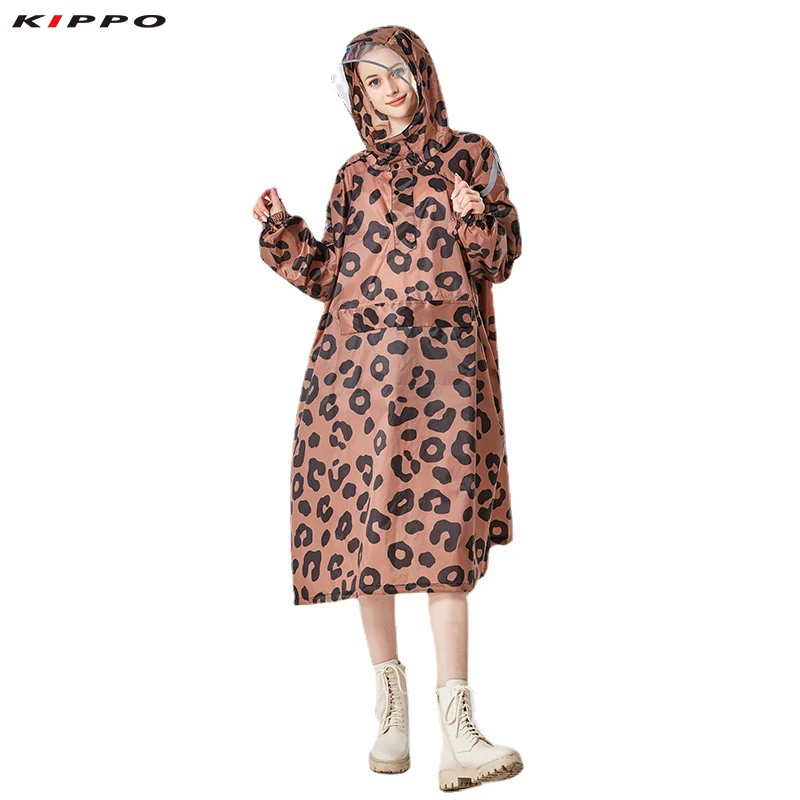 Kippo poncho raincoat printed Rain Poncho with Reflective Stripe hiking Outdoor Activities bike poncho