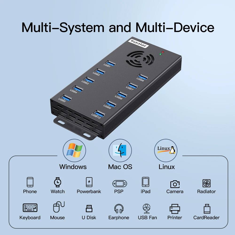 Sipolar A423 топ продаж оптовая продажа с фабрики 120 Вт 10 портов usb-концентратор