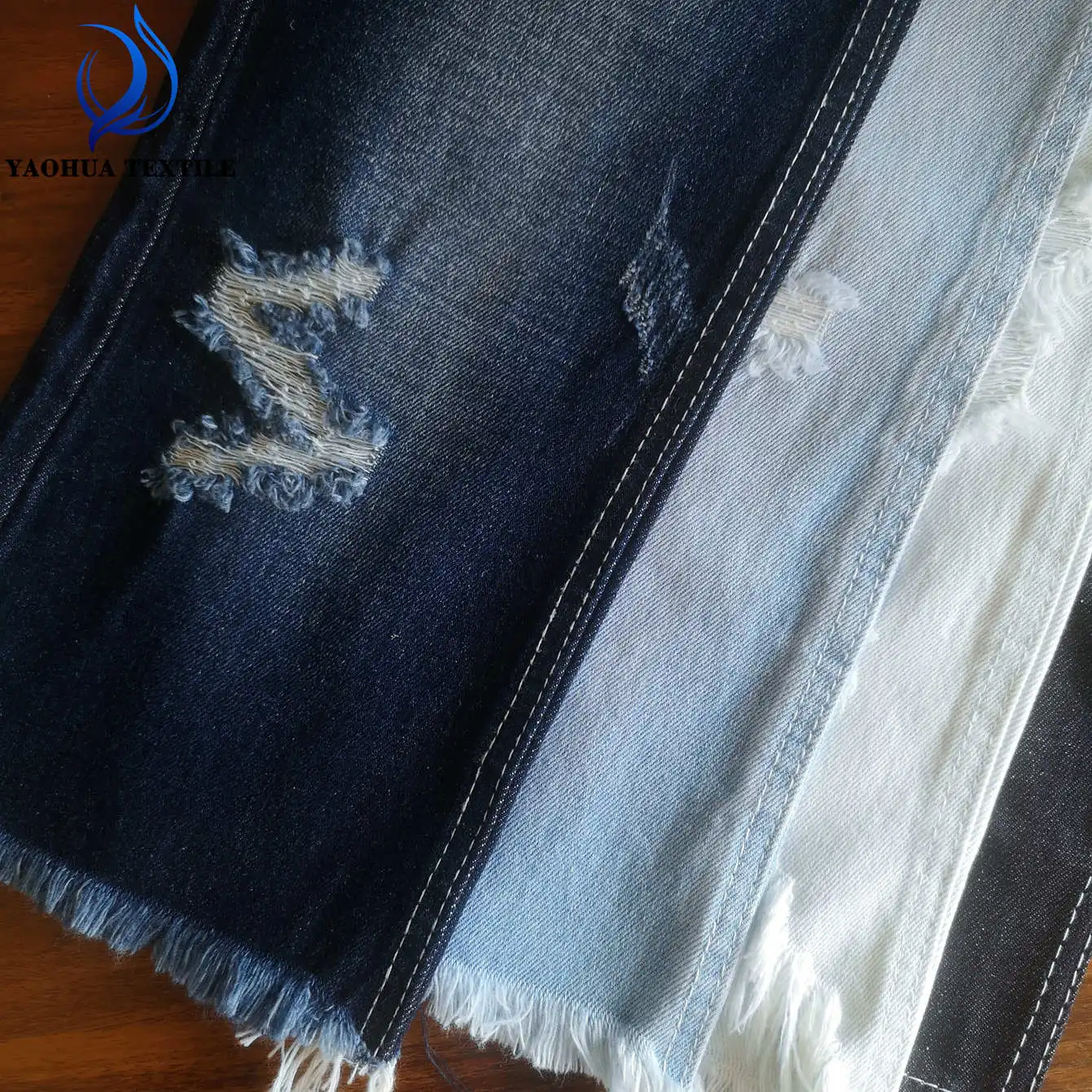 2421 Soft OE non stretch 10.5oz good quality slub cotton polyester rayon woven right twill denim fabric