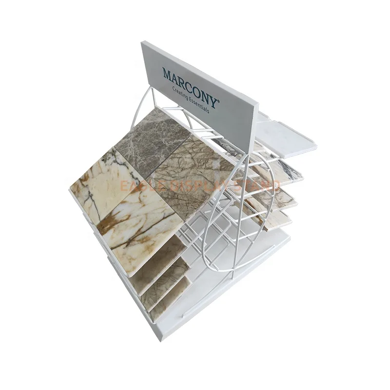 Factory wholesale price portable natural stone countertop display case stand for showing quartz marble granite samples