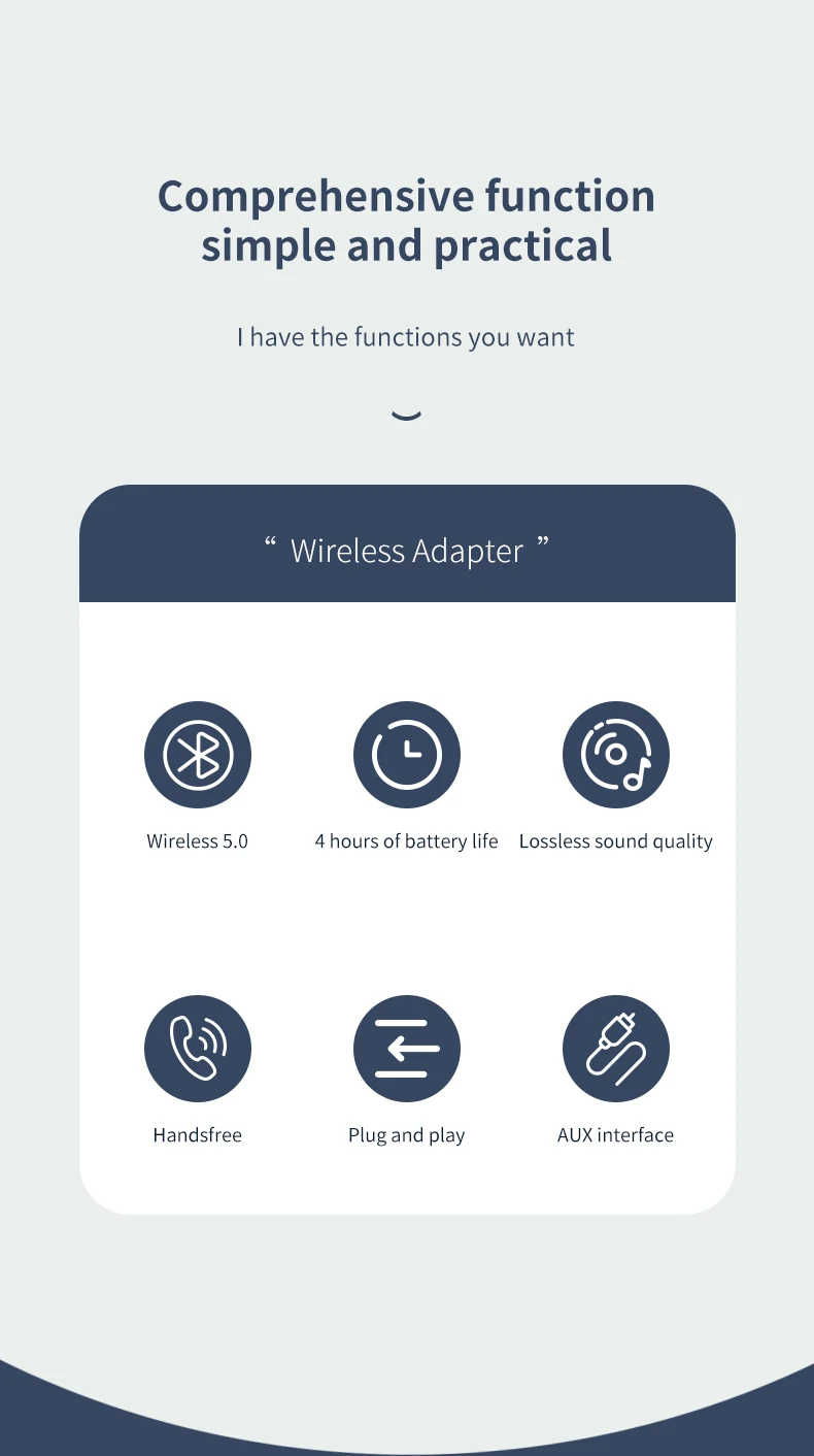 PIX-LINK Bluetooth 5.1 Aux Adapter Wireless Car Bluetooth Receiver USB to 3.5mm Jack Audio Music Mic Handsfree Adapter for Car Speaker