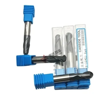 2 Flute HRC45 55 65 Ball Head Shank CNC Milling Cutter Sets Tungsten Steel Cut Bits Round Nose End Mill