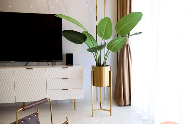 European style vase gold stand storage Metal Floral Decorative Large Floor Vases