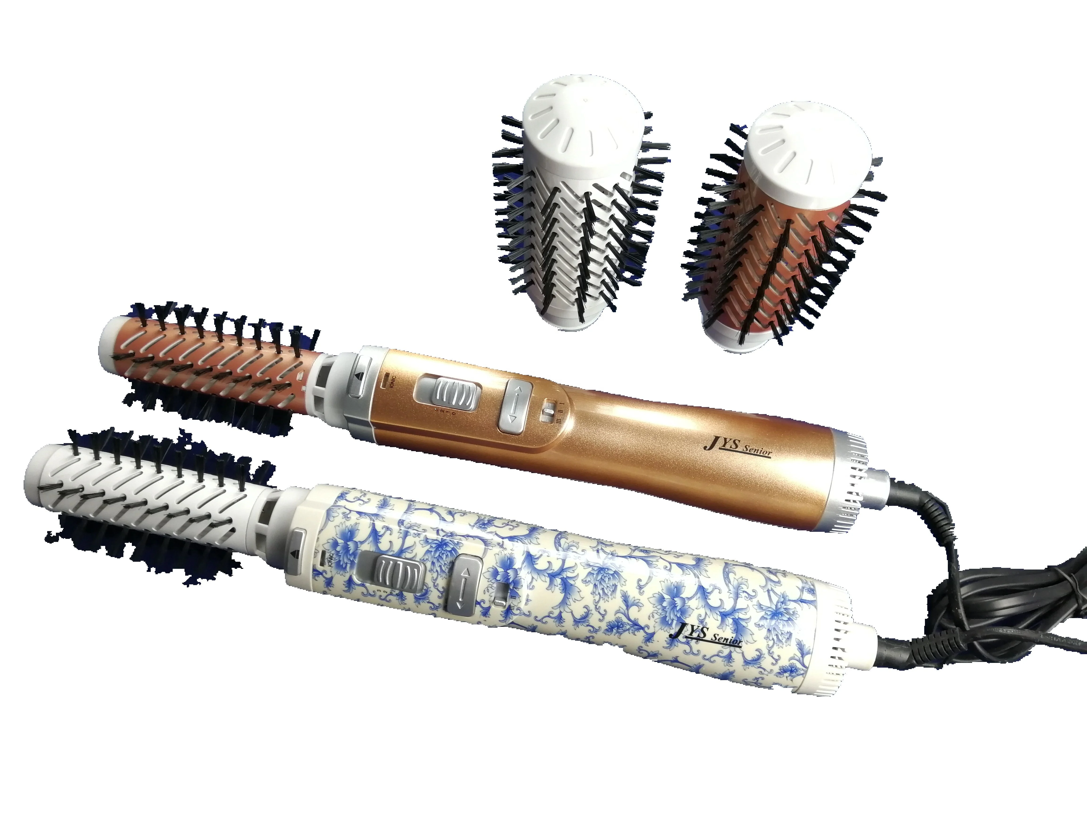 
CE GS CB approved 2 speed 3 heat setting 360 degree automatic rotating ceramic hot air brush for styling and frizz control 